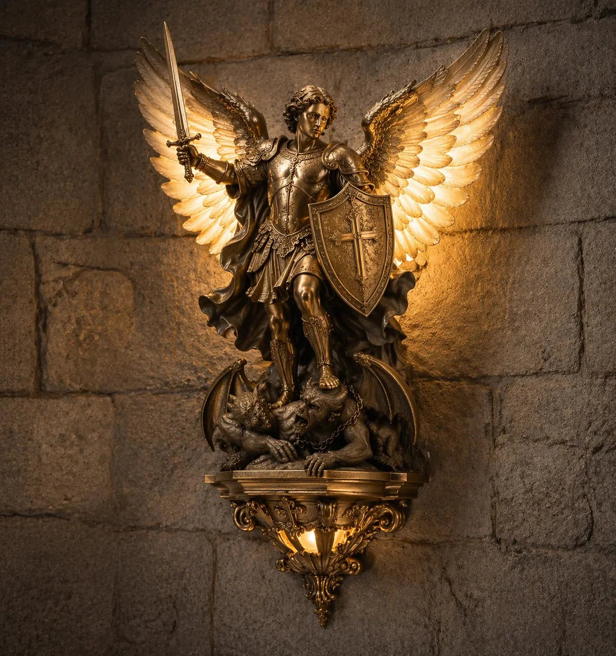 CelestialGuard – Erkeengelen Mikael LED-vegglampe