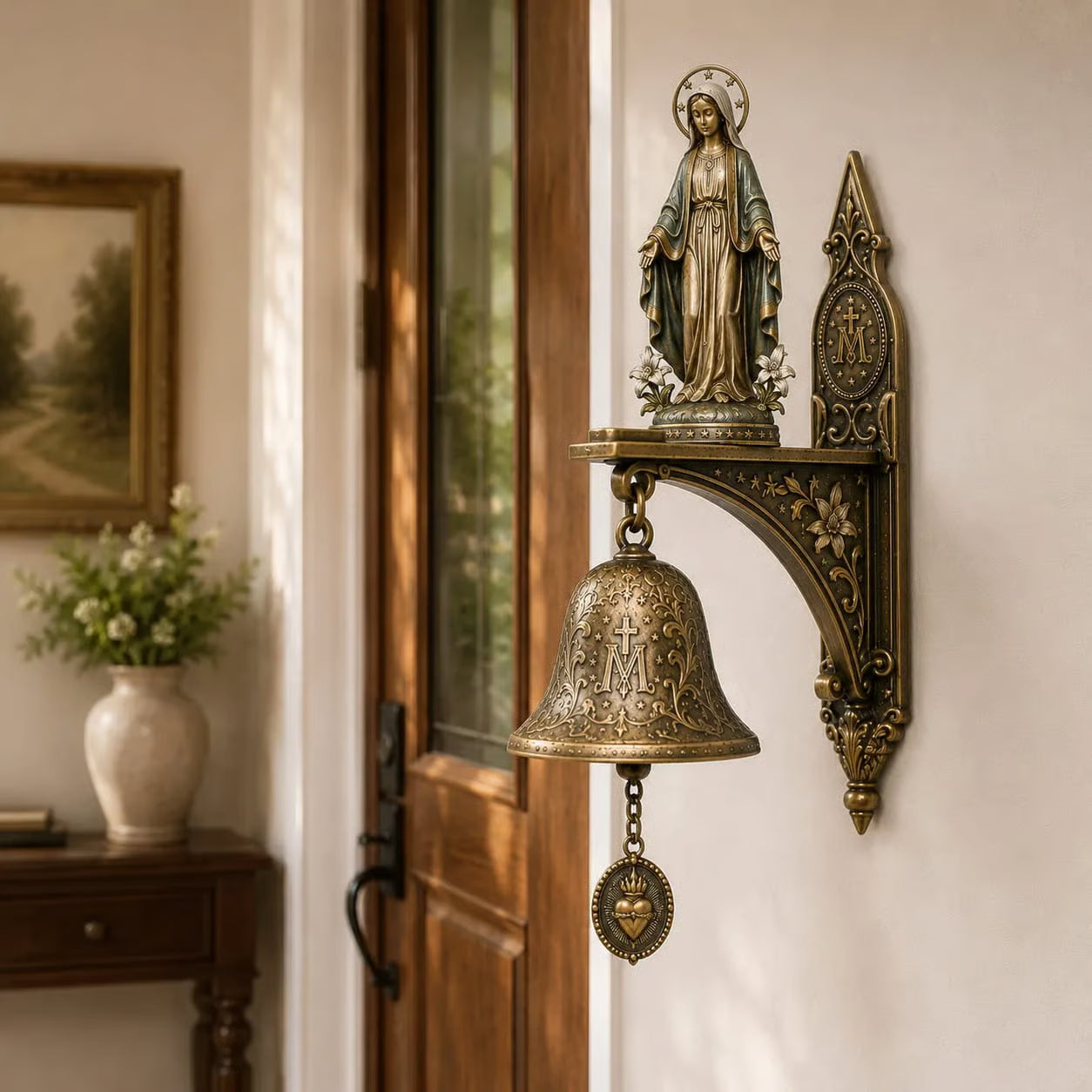 DivineGrace – Antikk bronse Mariansk velsignelsesklokke