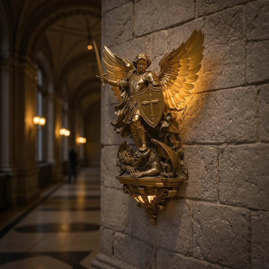 CelestialGuard – Erkeengelen Mikael LED-vegglampe